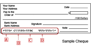 Image of a sample cheque